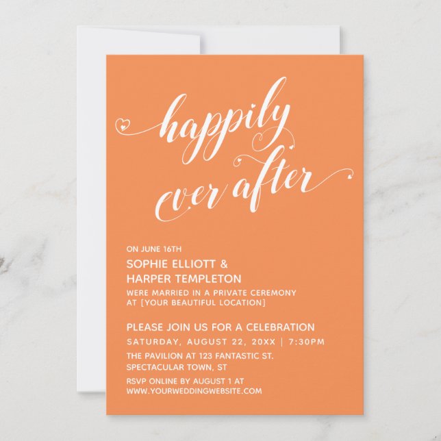 Invitation Cérémonie de mariage Happily Ever After Hearts Ora (Devant)