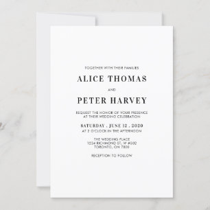 Invitation Cérémonie de Mariage Monogramme moderne simple Inv