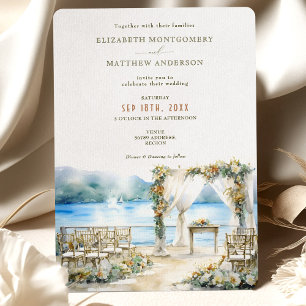 Invitation Cérémonie de Mariage romantique en bord de lac Aqu