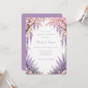 Invitation Cérémonie de mariage sous l'arbre de fleurs de cer