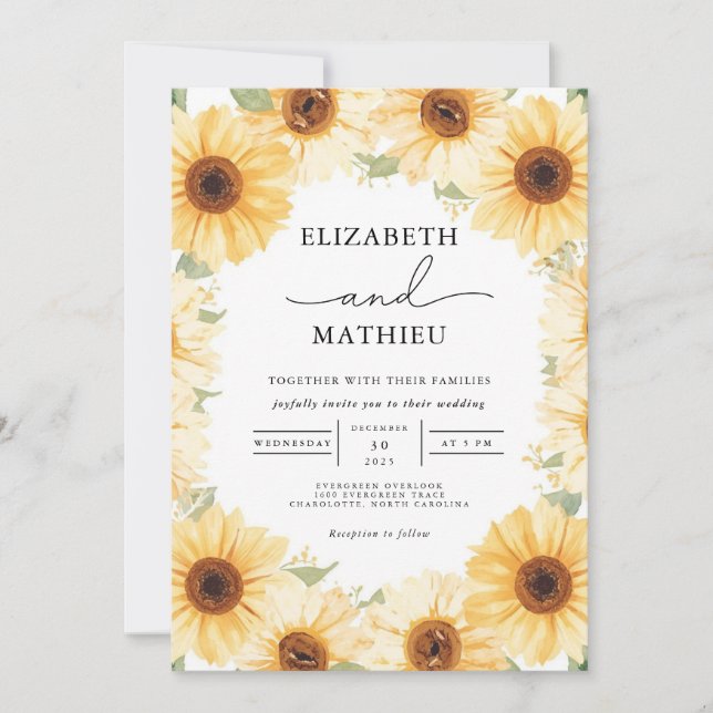 Invitation Cérémonie de mariage sous l'arche de la Pétale d'O (Devant)