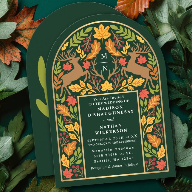 Invitation Ceremonie de mariage sous une arche de cerfs dans  (Créateur téléchargé)