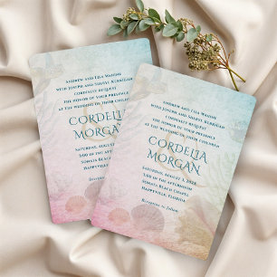 Invitation Cérémonie de mariage sur les mers vivantes Noms de