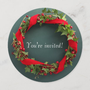 Invitation Cérémonie de Noël avec ruban de velours