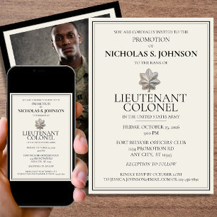 Invitation Cérémonie de promotion d'un lieutenant-colonel de