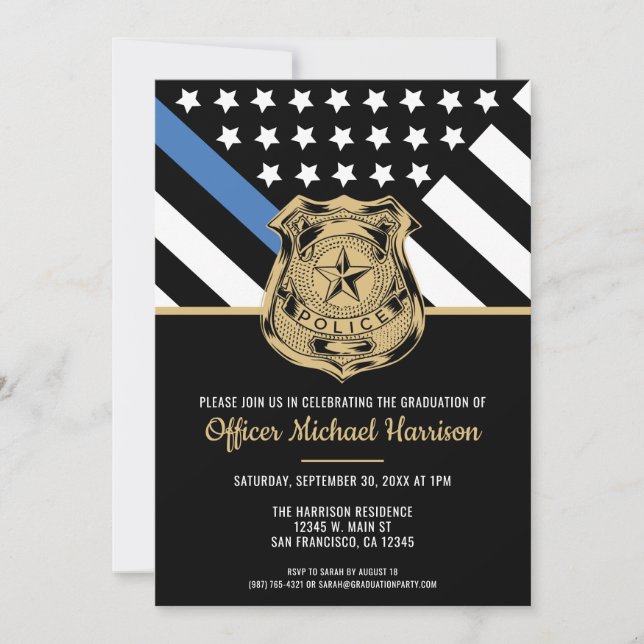 Invitation Cérémonie de remise de diplômes d'agent de police (Devant)