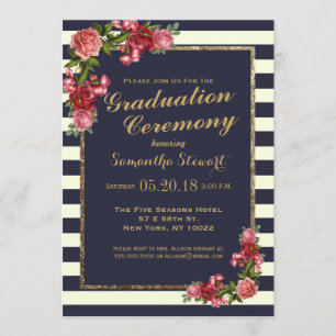 Invitation Cérémonie de remise des diplômes de la Marine rose