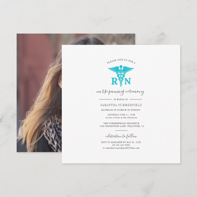 Invitation Cérémonie de remise des diplômes d'infirmière 2025 (Devant / Derrière)