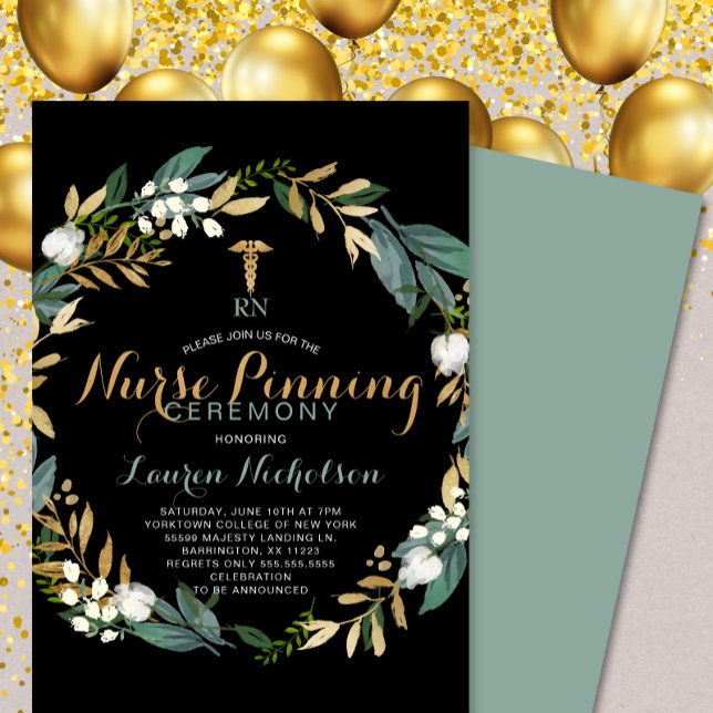 Invitation Cérémonie de remise en forme des infirmières verte (Créateur téléchargé)