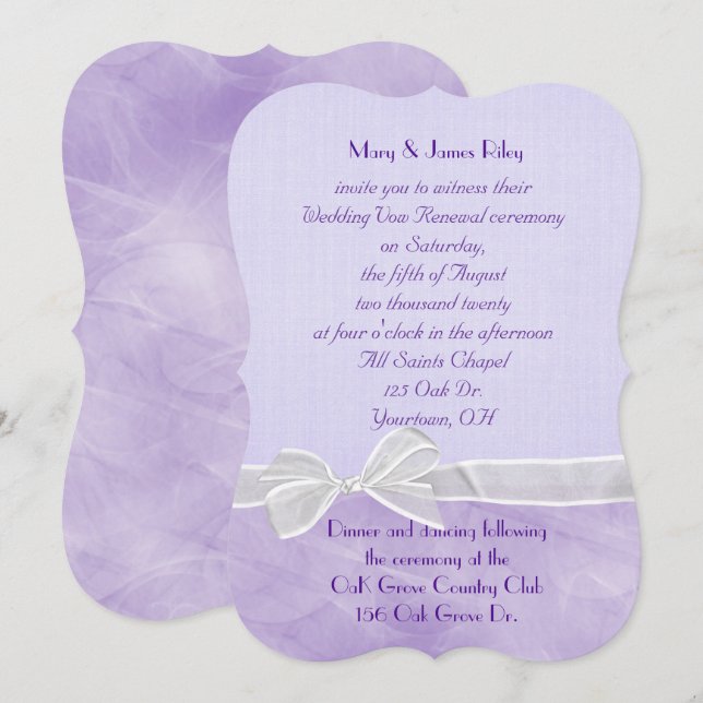 Invitation cérémonie de renouvellement de Vow Mariage pastel  (Devant / Derrière)