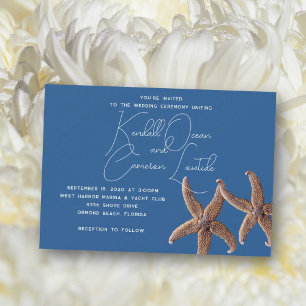 Invitation Cérémonie de Starfish Couple Marine Blue