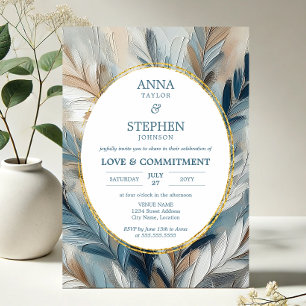 Invitation Cérémonie d'engagement Elégance Bleue Contemporain