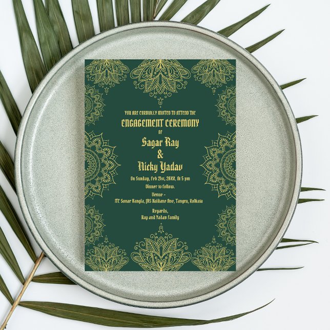 Invitation Cérémonie d'engagement hindoue indienne (Créateur téléchargé)