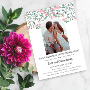 Invitation Cérémonie d'engagement photo de la branche florale