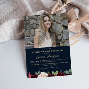 Invitation Cérémonie d'épicerie de l'infirmière photo moderne