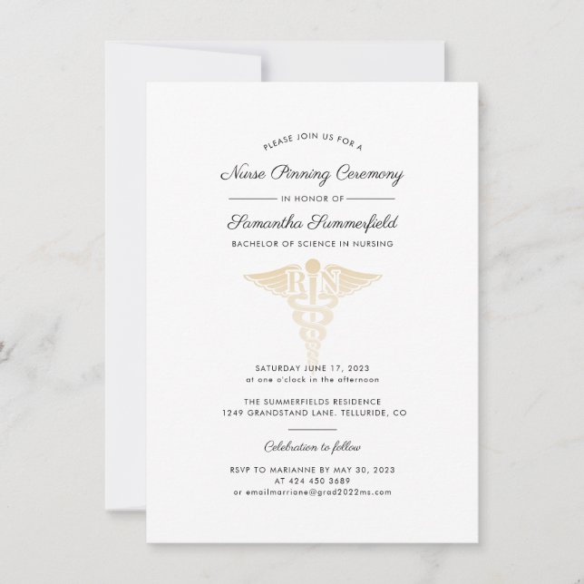 Invitation Cérémonie d'épinglage des infirmières Graduation 2 (Devant)