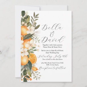 Invitation Cérémonie des Fleurs de mariage Oranges de fruits