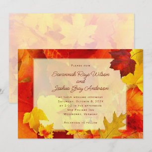 Invitation Cérémonie des Mariages d'automne d'Orange Feuille
