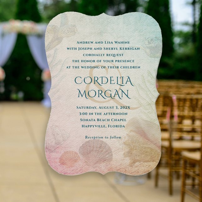 Invitation Cérémonie des Mariages des mers vivantes Nom des p (Créateur téléchargé)