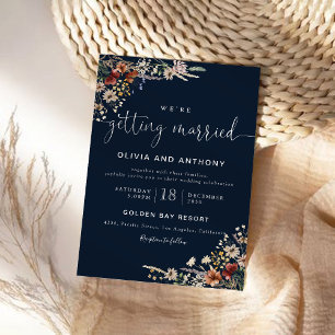 Invitation Cérémonie des Mariages Fleurs sauvages de la Marin
