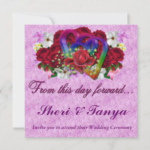 Invitation Cérémonie des Mariages gays lesbiennes Lavendar In