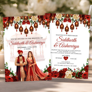 Invitation Cérémonie des Mariages indiens Roka Hindu Bollywoo