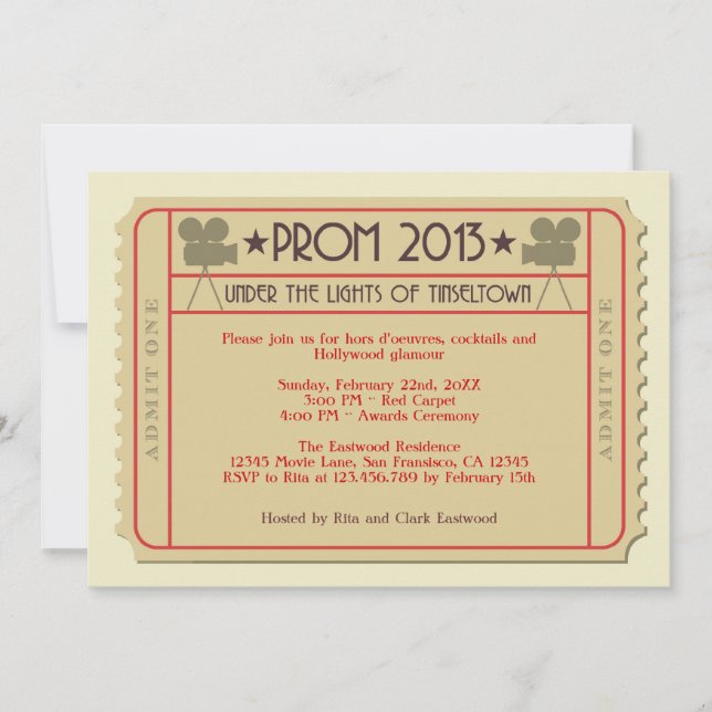 Invitation Cérémonie des Movie Ticket Awards de la cérémonie  (Devant)