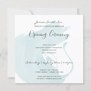 INVITATION CÉRÉMONIE D'OUVERTURE COULEUR BLEU DE PLAGE À L'AQ