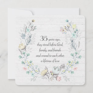 Invitation Cérémonie du 35e anniversaire sur le bois