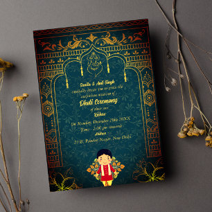 Invitation Cérémonie du Boy Dhoti indien Pancha Kattu Invit