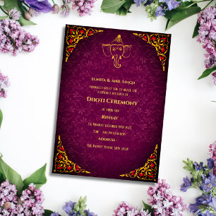 Invitation Cérémonie du Boy Dhoti indien Pancha Kattu Invit