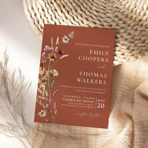 Invitation Cérémonie du Mariage Fleur sauvage minuscule de Te