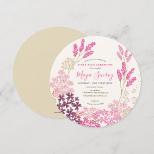 Invitation Cérémonie du premier riz de la prairie rose