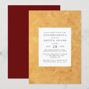 Invitation Cérémonie du premier riz de l'Annaprashana d'or