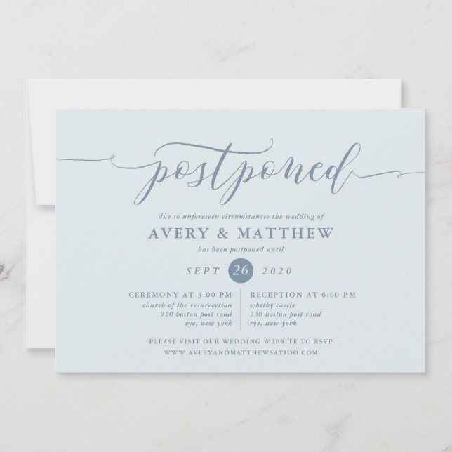 Invitation Cérémonie et réception des Mariages reportés par s (Devant)