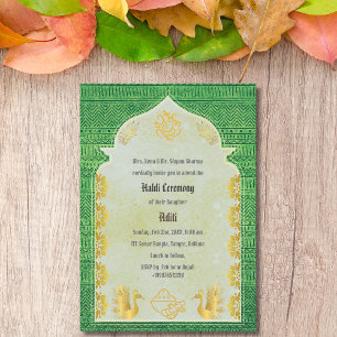 Invitation Cérémonie Haldi de la mariée hindoue indienne Gane