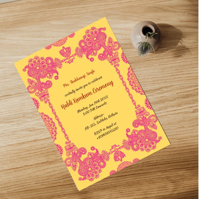 Invitation Cérémonie Haldi Kumkum (Créateur téléchargé)