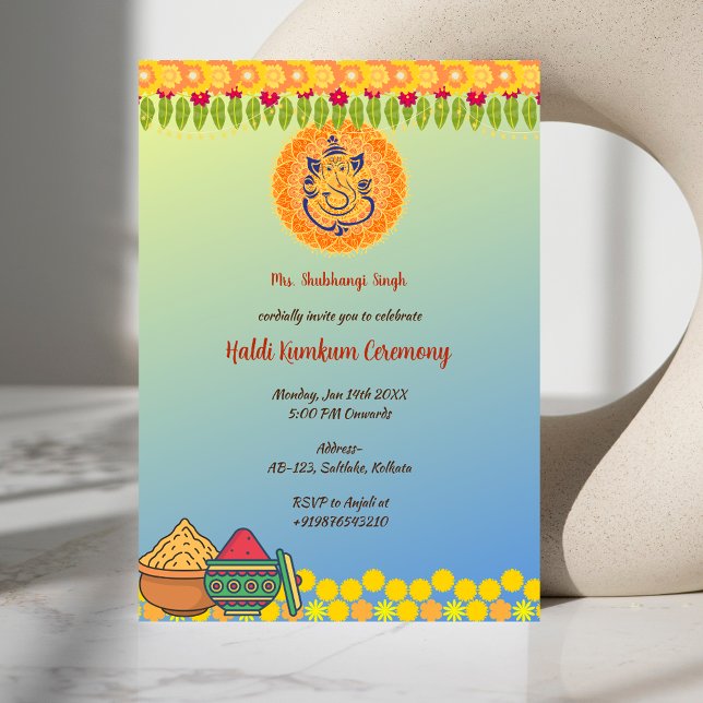 Invitation Cérémonie Haldi Kumkum (Créateur téléchargé)