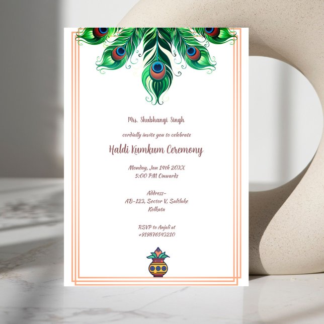 Invitation Cérémonie Haldi Kumkum (Créateur téléchargé)