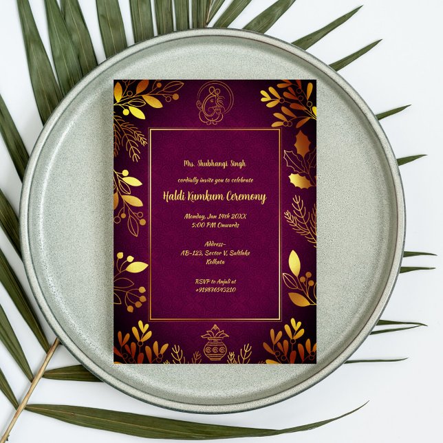 Invitation Cérémonie Haldi Kumkum (Créateur téléchargé)