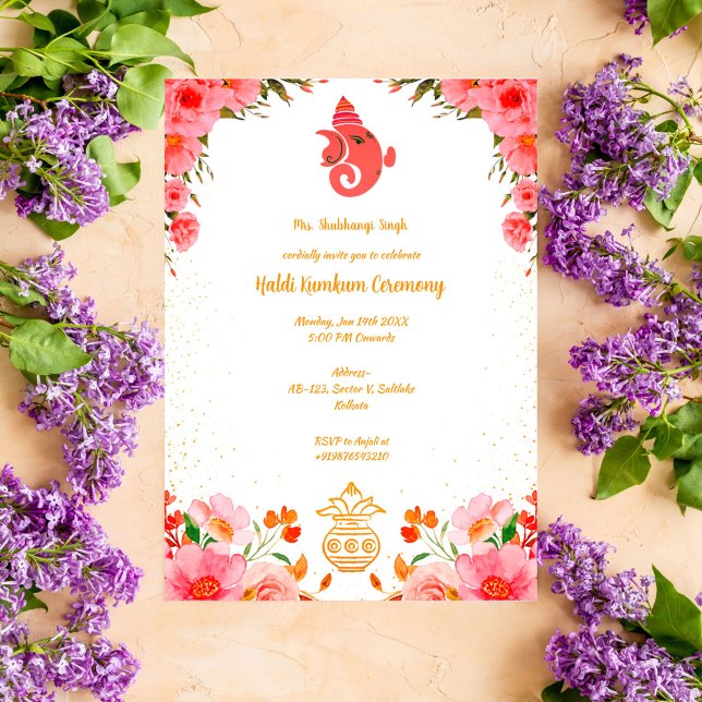 Invitation Cérémonie Haldi Kumkum (Créateur téléchargé)