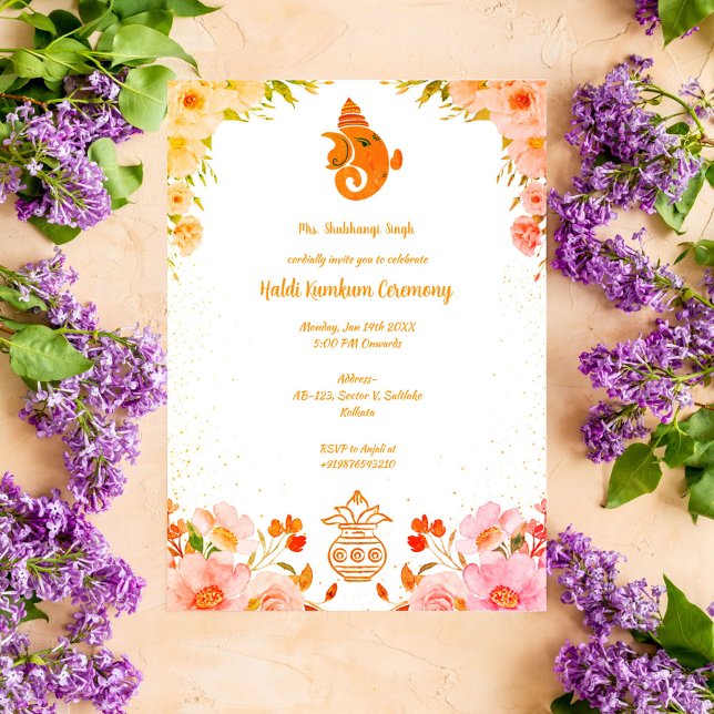Invitation Cérémonie Haldi Kumkum (Créateur téléchargé)