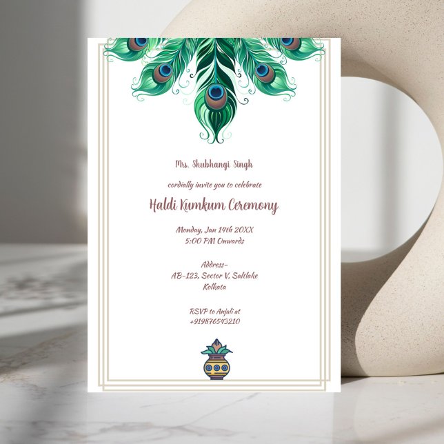 Invitation Cérémonie Haldi Kumkum (Créateur téléchargé)