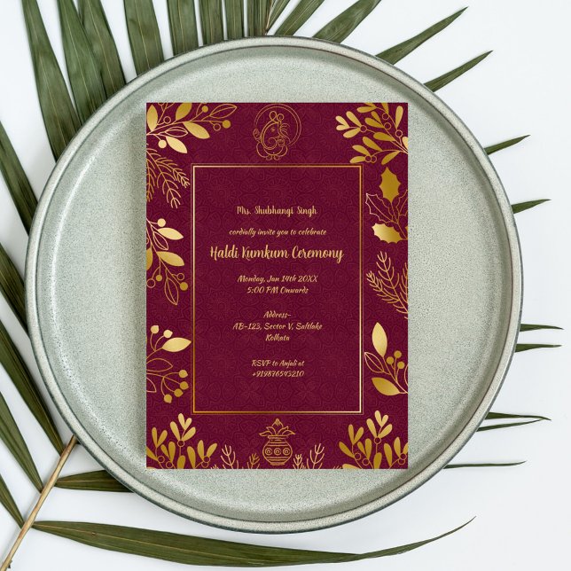 Invitation Cérémonie Haldi Kumkum (Créateur téléchargé)