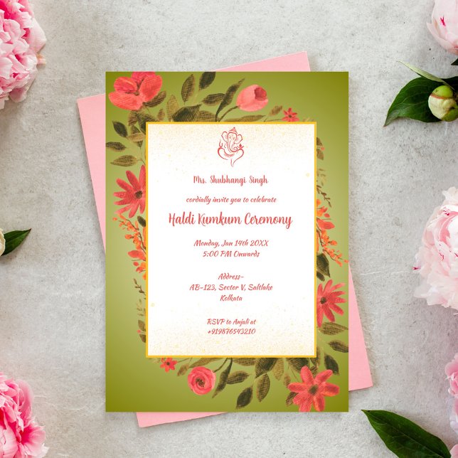 Invitation Cérémonie Haldi Kumkum (Créateur téléchargé)