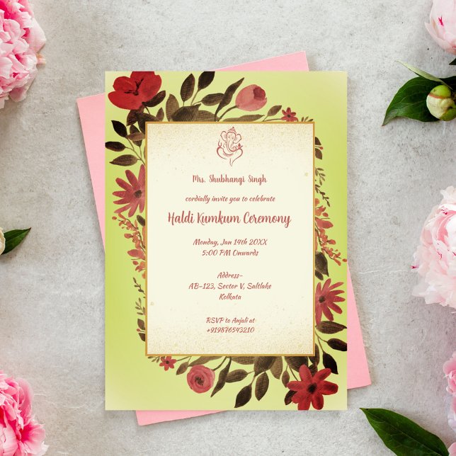 Invitation Cérémonie Haldi Kumkum (Créateur téléchargé)