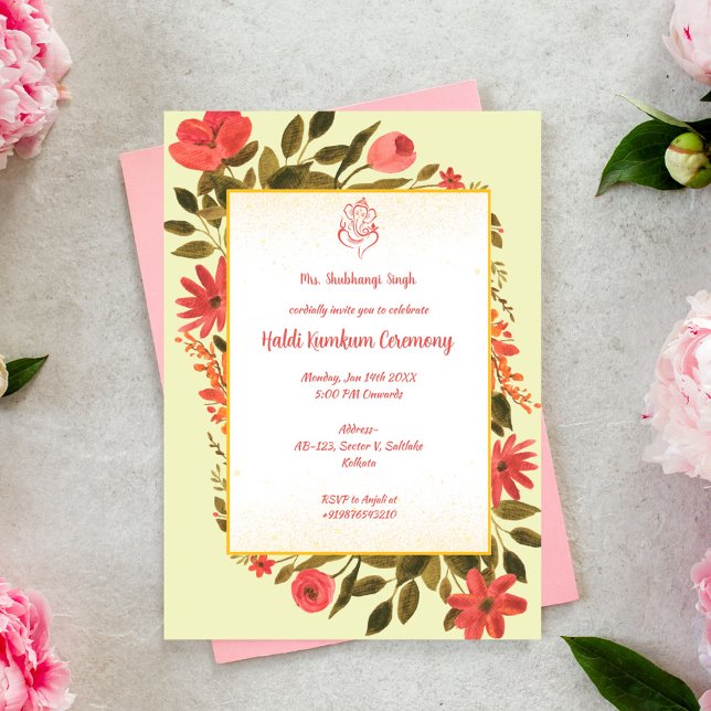 Invitation Cérémonie Haldi Kumkum (Créateur téléchargé)