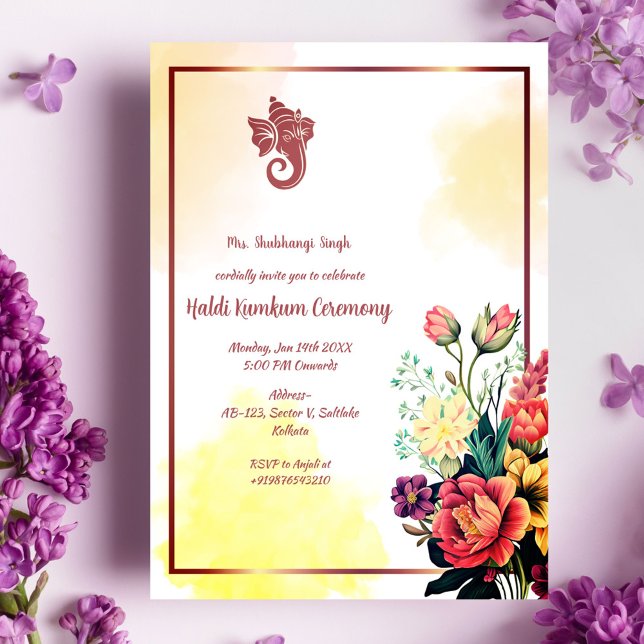 Invitation Cérémonie Haldi Kumkum (Créateur téléchargé)