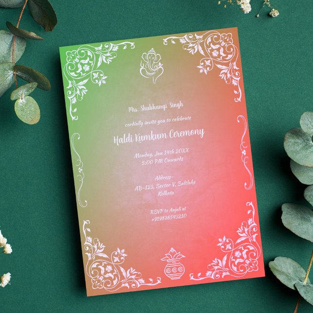 Invitation Cérémonie Haldi Kumkum (Créateur téléchargé)