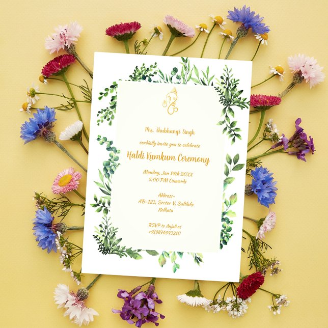 Invitation Cérémonie Haldi Kumkum (Créateur téléchargé)